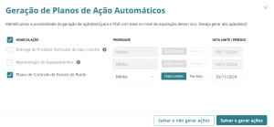 Geração de plano de ação automático